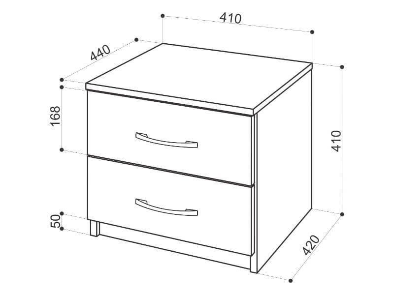 Стандартная высота прикроватной тумбочки в спальне