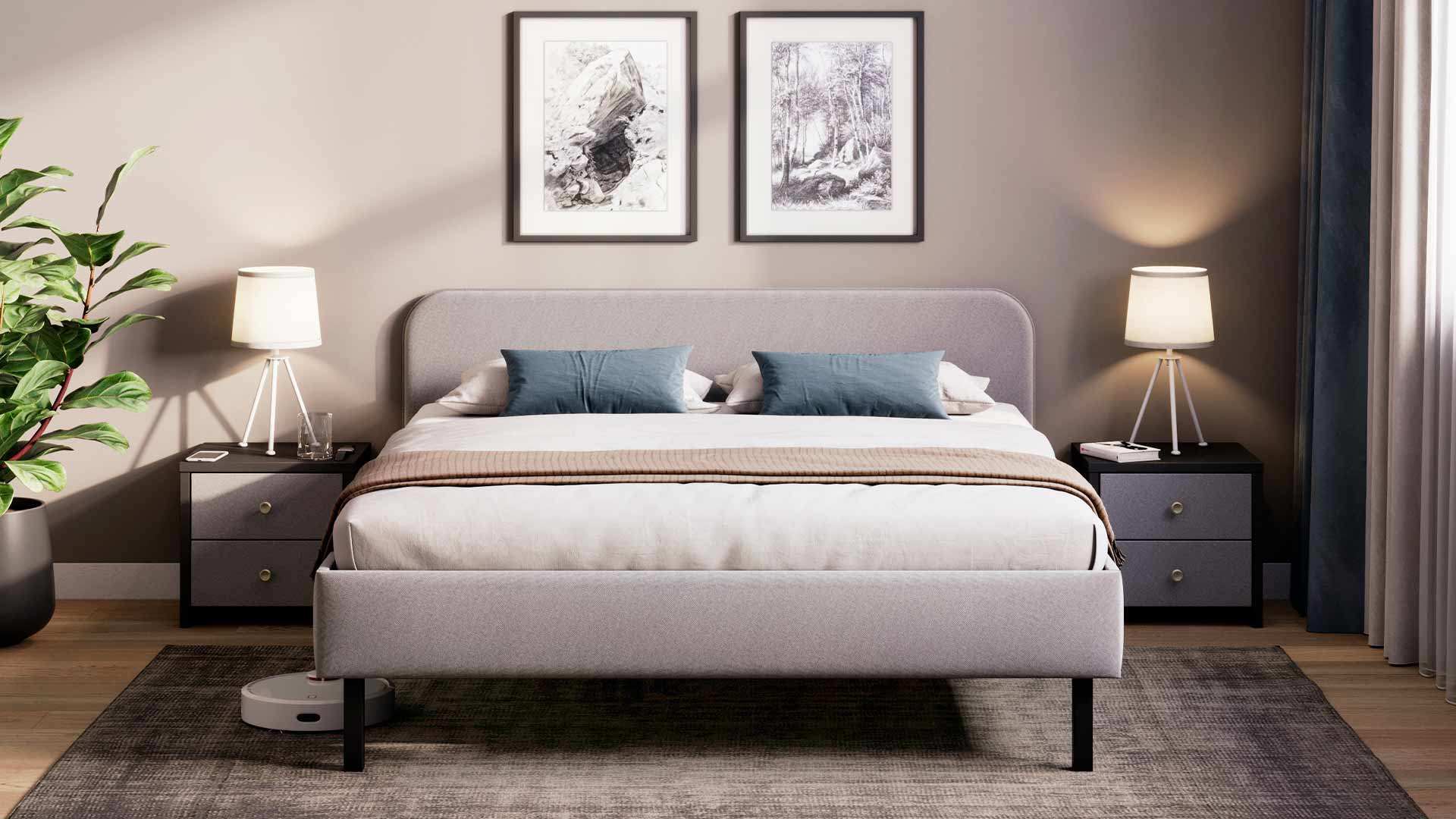 Двуспальная кровать шириной 140 см