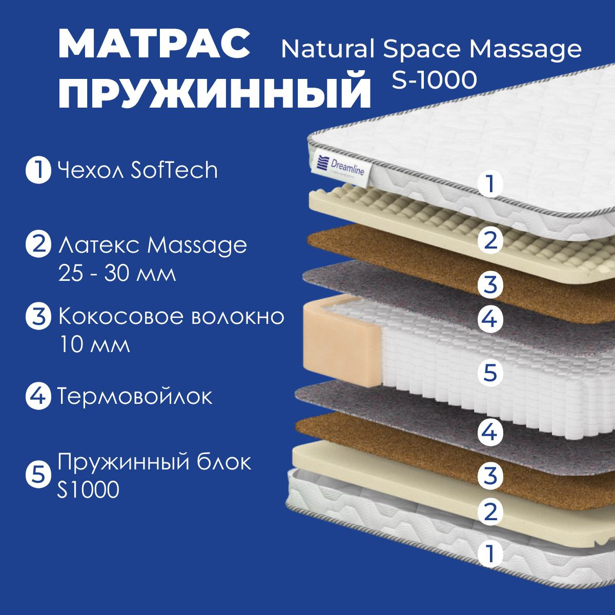 Матрас дримлайн space massage s1000